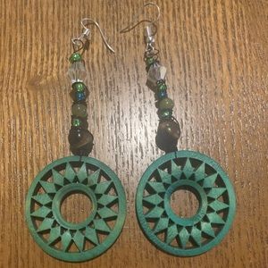 Brand new laser cut wood earrings lightweight